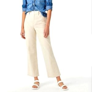 J. Crew Slim Wide-Leg Jeans in Khaki Stripe, Women's 31 P